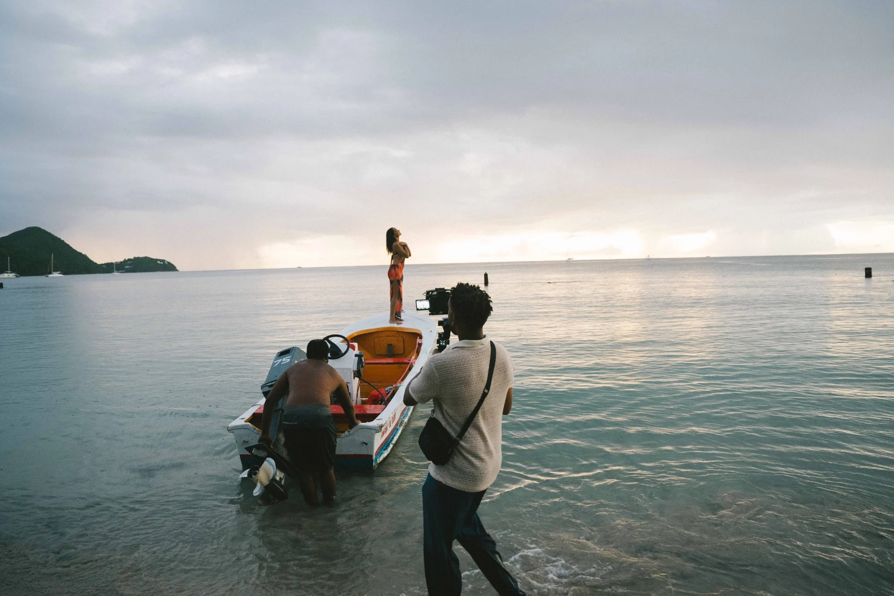 BERLO Creator Expedition producing an on-location shoot from the shoreline in St. Lucia