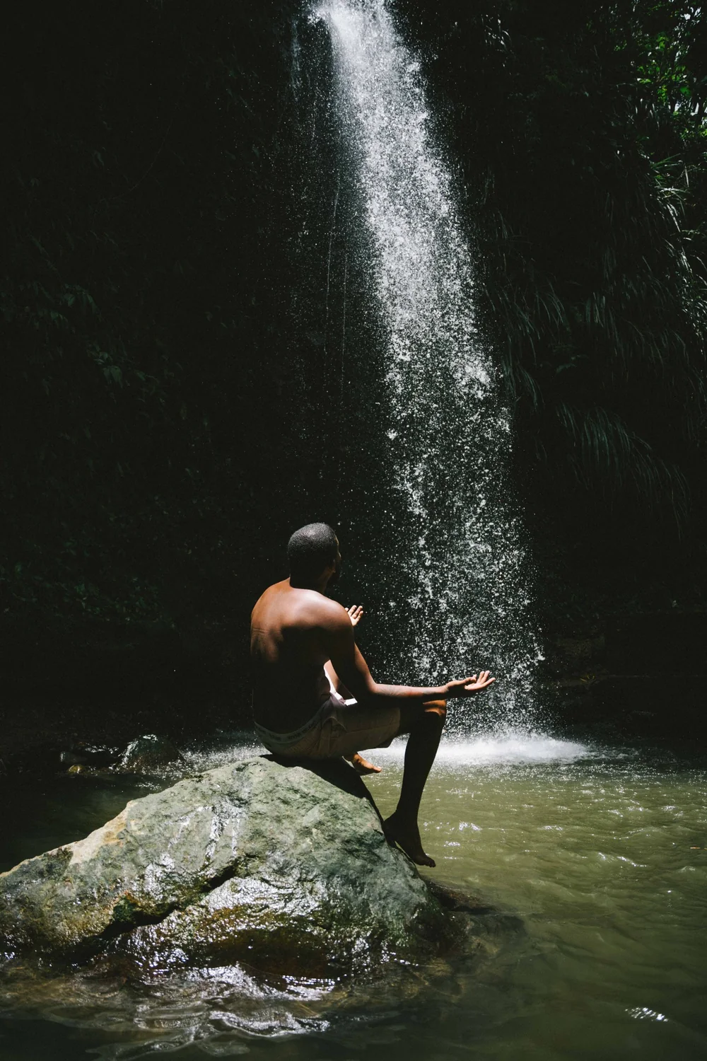 A quiet waterfall experience in St. Lucia